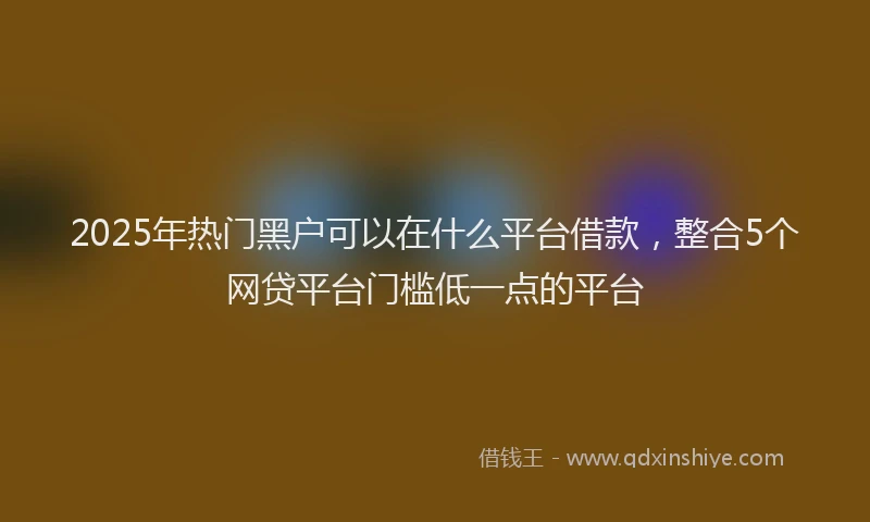 2025年热门黑户可以在什么平台借款，整合5个网贷平台门槛低一点的平台