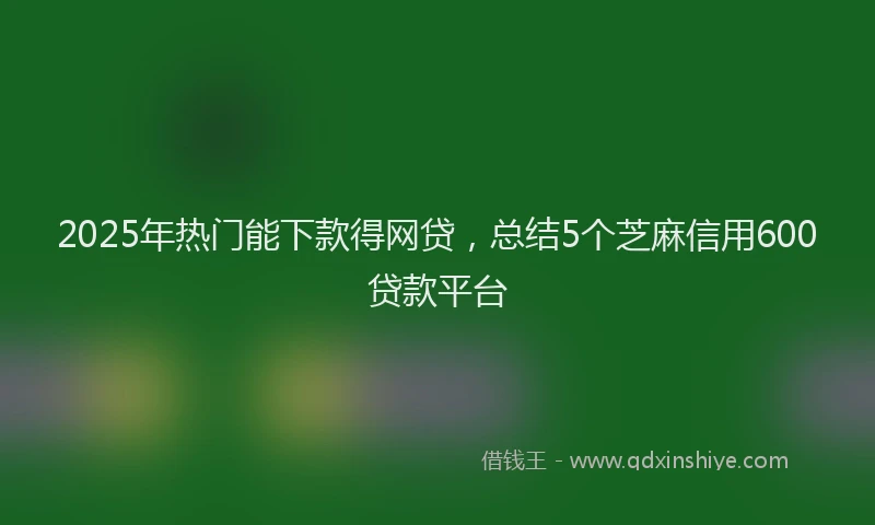 2025年热门能下款得网贷，总结5个芝麻信用600贷款平台
