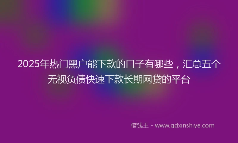 2025年热门黑户能下款的口子有哪些，汇总五个无视负债快速下款长期网贷的平台