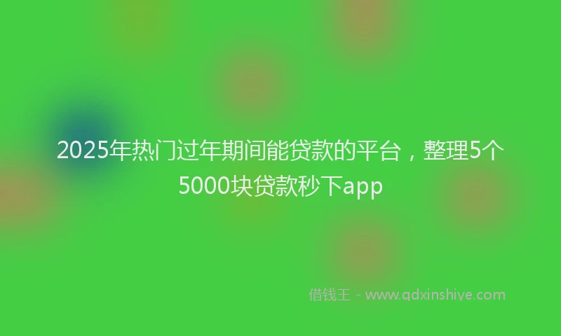 2025年热门过年期间能贷款的平台，整理5个5000块贷款秒下app