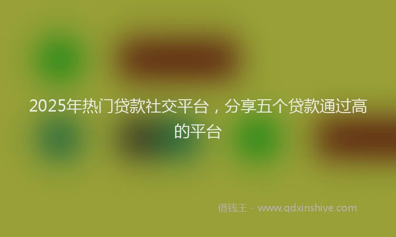 2025年热门贷款社交平台，分享五个贷款通过高的平台