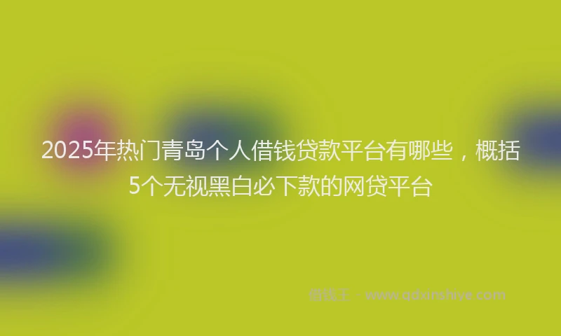 2025年热门青岛个人借钱贷款平台有哪些，概括5个无视黑白必下款的网贷平台