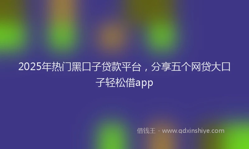 2025年热门黑口子贷款平台，分享五个网贷大口子轻松借app