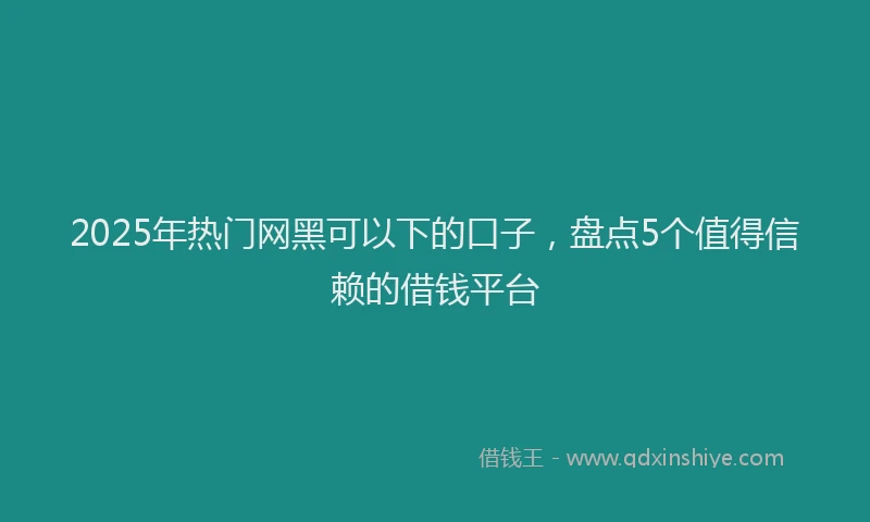2025年热门网黑可以下的口子，盘点5个值得信赖的借钱平台