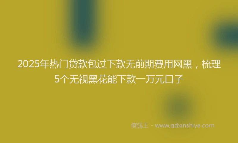 2025年热门贷款包过下款无前期费用网黑，梳理5个无视黑花能下款一万元口子