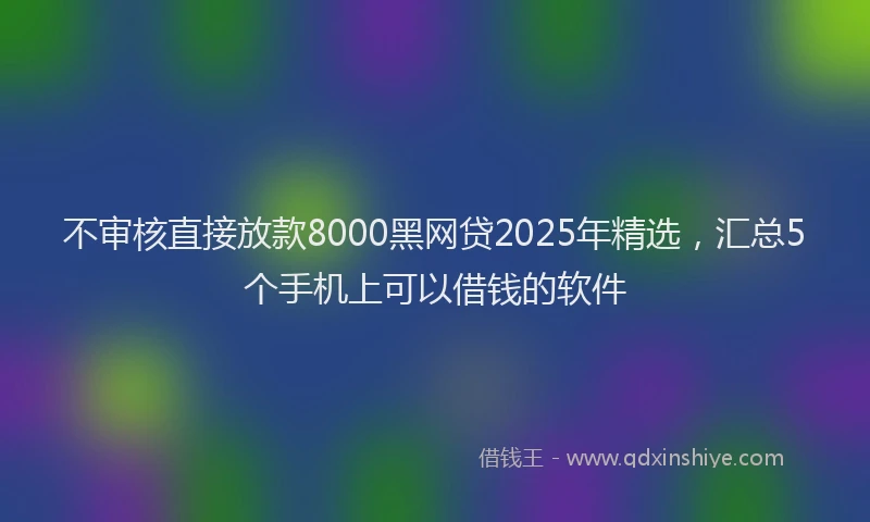 不审核直接放款8000黑网贷2025年精选，汇总5个手机上可以借钱的软件