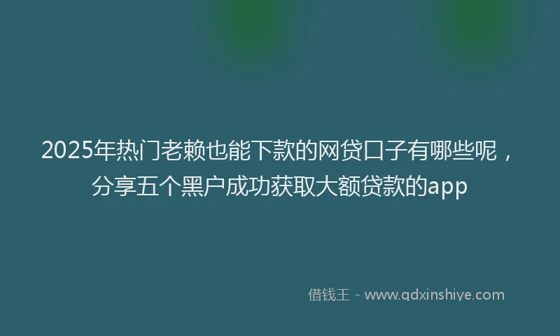 2025年热门老赖也能下款的网贷口子有哪些呢，分享五个黑户成功获取大额贷款的app