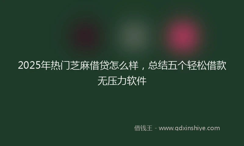 2025年热门芝麻借贷怎么样，总结五个轻松借款无压力软件