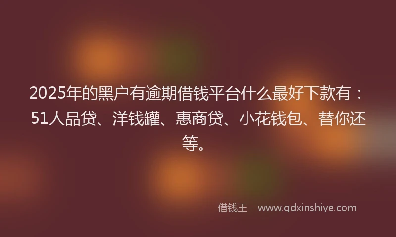 2025年的黑户有逾期借钱平台什么最好下款有：51人品贷、洋钱罐、惠商贷、小花钱包、替你还等。