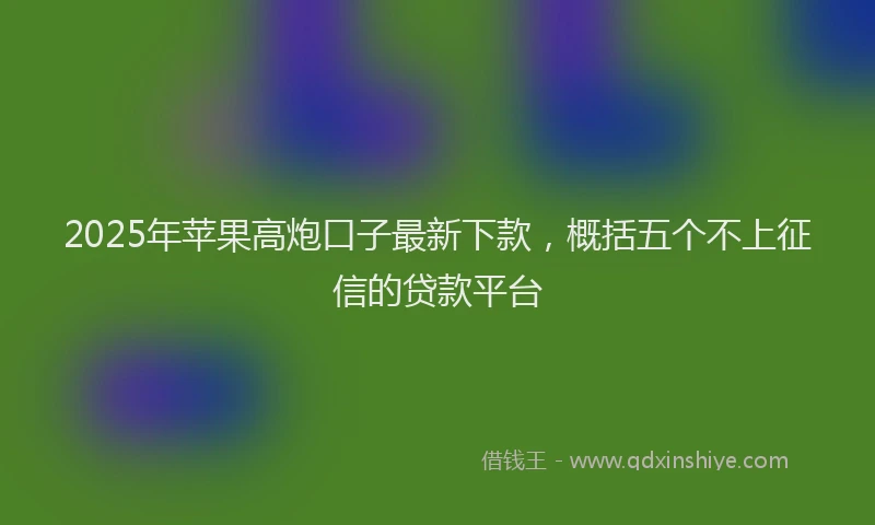 2025年苹果高炮口子最新下款，概括五个不上征信的贷款平台