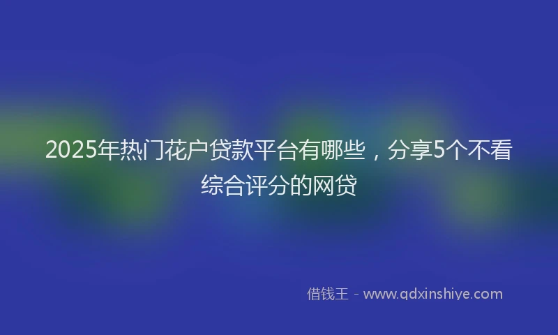 2025年热门花户贷款平台有哪些，分享5个不看综合评分的网贷
