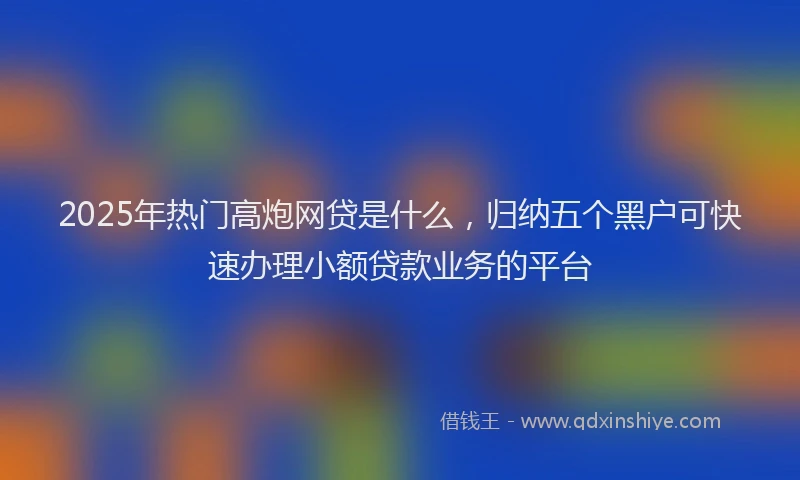 2025年热门高炮网贷是什么，归纳五个黑户可快速办理小额贷款业务的平台