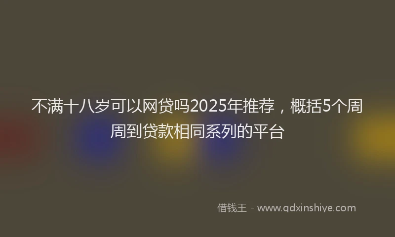 不满十八岁可以网贷吗2025年推荐，概括5个周周到贷款相同系列的平台