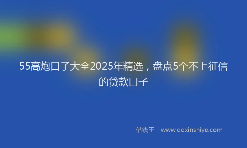 55高炮口子大全2025年精选，盘点5个不上征信的贷款口子