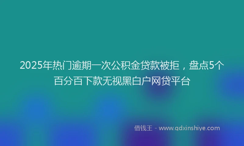 2025年热门逾期一次公积金贷款被拒，盘点5个百分百下款无视黑白户网贷平台
