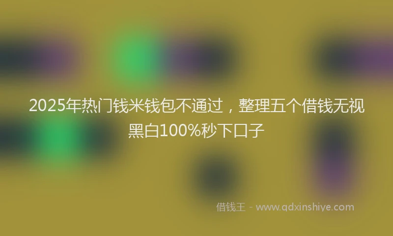 2025年热门钱米钱包不通过，整理五个借钱无视黑白100%秒下口子