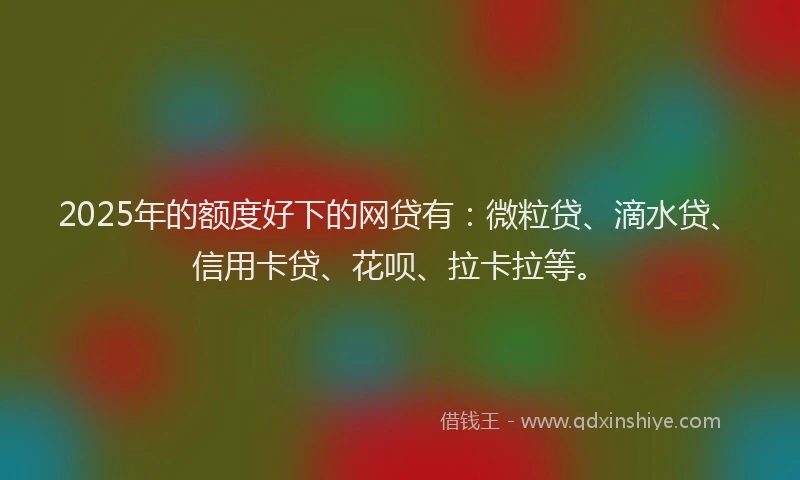 2025年的额度好下的网贷有：微粒贷、滴水贷、信用卡贷、花呗、拉卡拉等。