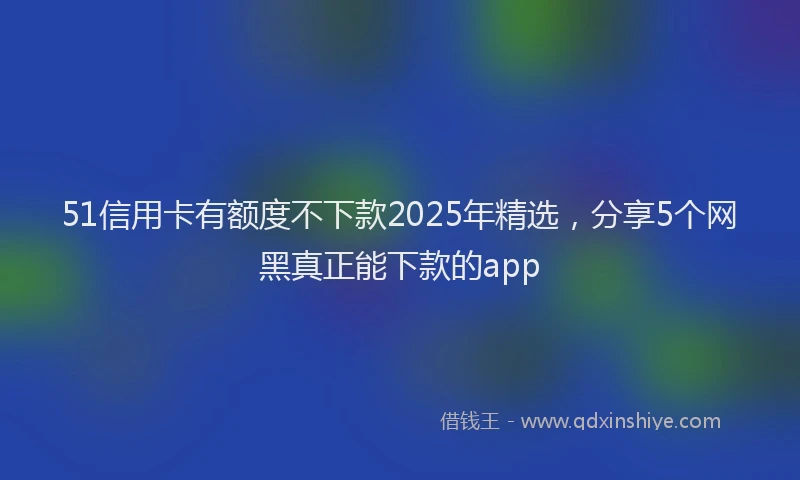 51信用卡有额度不下款2025年精选，分享5个网黑真正能下款的app