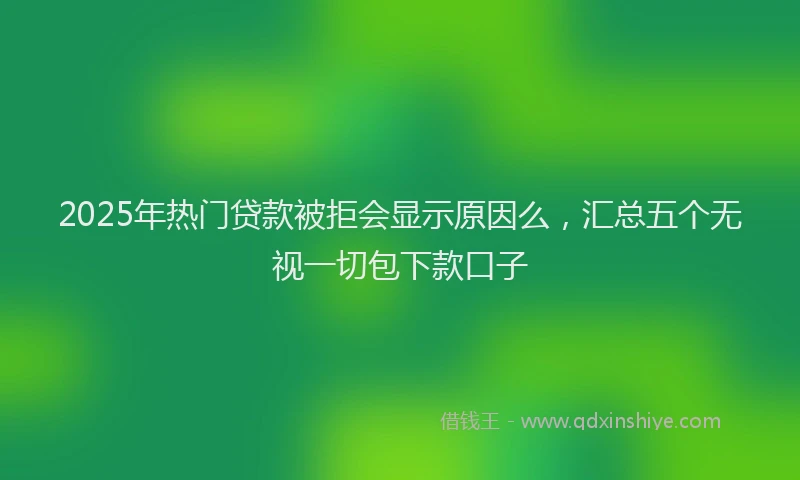 2025年热门贷款被拒会显示原因么，汇总五个无视一切包下款口子