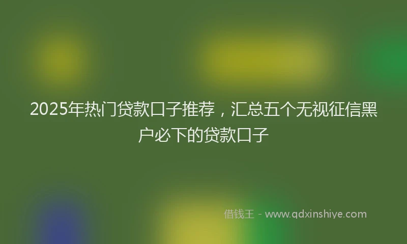 2025年热门贷款口子推荐，汇总五个无视征信黑户必下的贷款口子