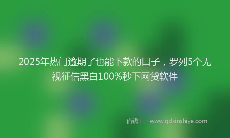 2025年热门逾期了也能下款的口子，罗列5个无视征信黑白100%秒下网贷软件