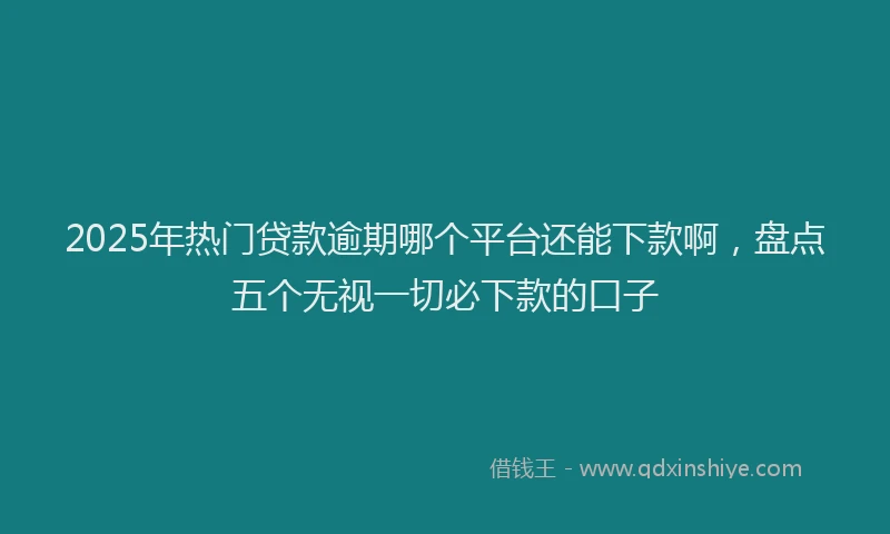 2025年热门贷款逾期哪个平台还能下款啊，盘点五个无视一切必下款的口子