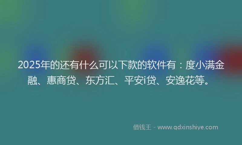 2025年的还有什么可以下款的软件有：度小满金融、惠商贷、东方汇、平安i贷、安逸花等。