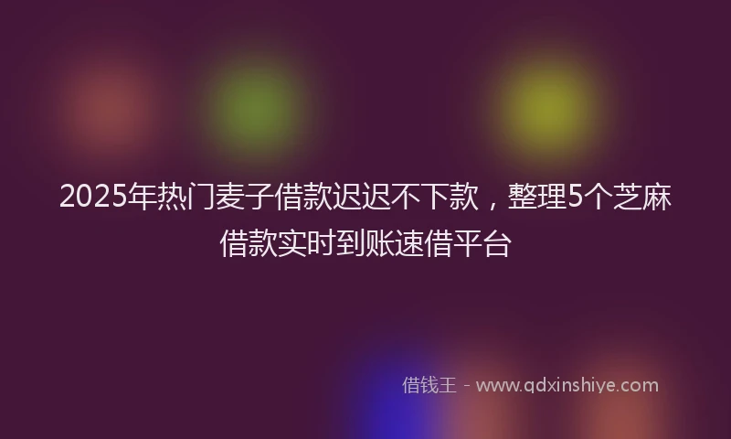2025年热门麦子借款迟迟不下款，整理5个芝麻借款实时到账速借平台