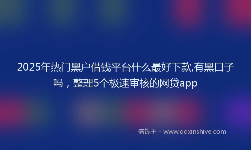 2025年热门黑户借钱平台什么最好下款,有黑口子吗，整理5个极速审核的网贷app