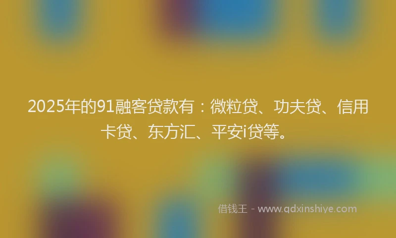 2025年的91融客贷款有：微粒贷、功夫贷、信用卡贷、东方汇、平安i贷等。
