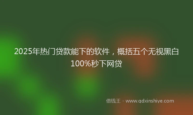 2025年热门贷款能下的软件，概括五个无视黑白100%秒下网贷