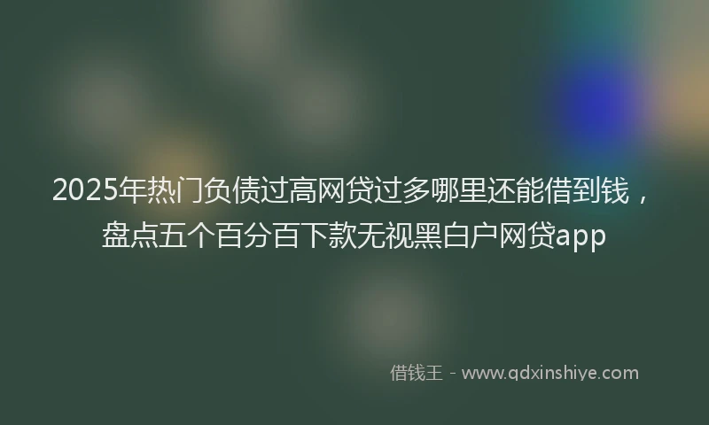 2025年热门负债过高网贷过多哪里还能借到钱，盘点五个百分百下款无视黑白户网贷app