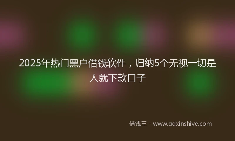 2025年热门黑户借钱软件，归纳5个无视一切是人就下款口子