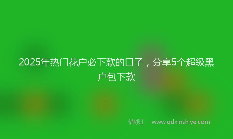 2025年热门花户必下款的口子，分享5个超级黑户包下款