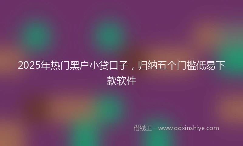 2025年热门黑户小贷口子，归纳五个门槛低易下款软件