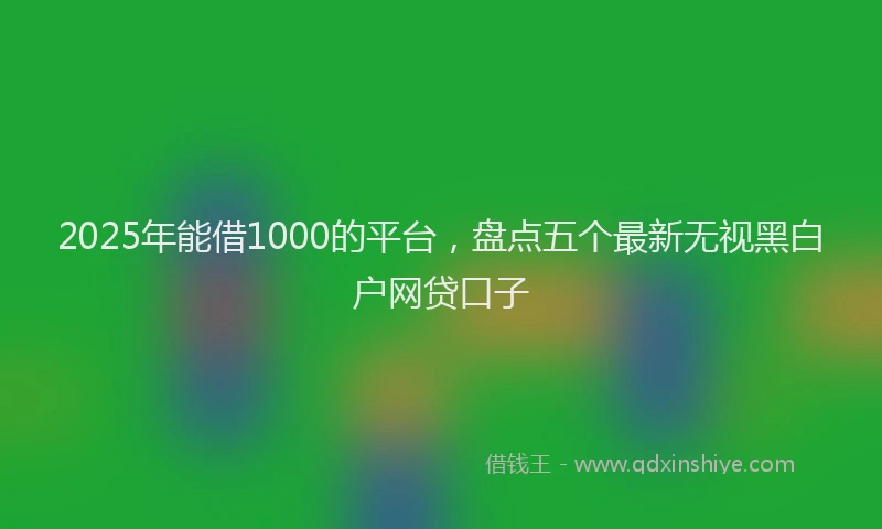2025年能借1000的平台，盘点五个最新无视黑白户网贷口子