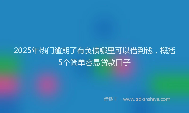2025年热门逾期了有负债哪里可以借到钱，概括5个简单容易贷款口子