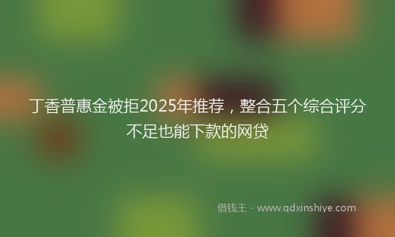丁香普惠金被拒2025年推荐，整合五个综合评分不足也能下款的网贷