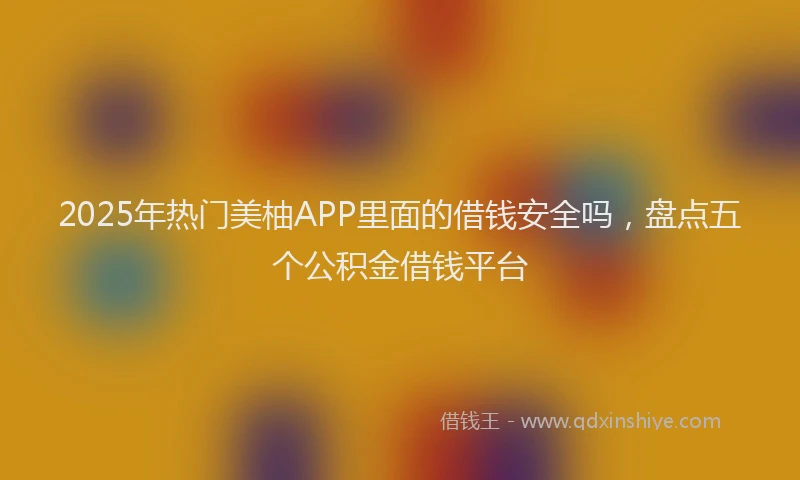 2025年热门美柚APP里面的借钱安全吗，盘点五个公积金借钱平台