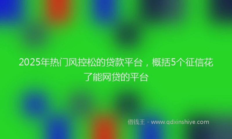 2025年热门风控松的贷款平台，概括5个征信花了能网贷的平台