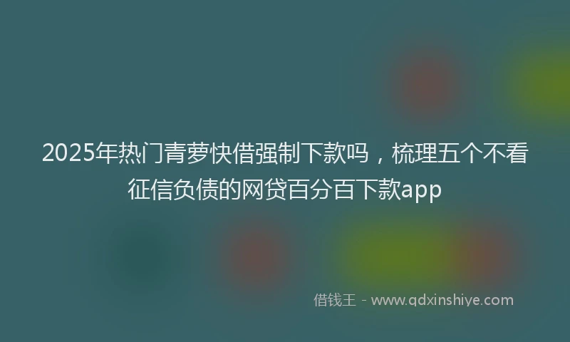 2025年热门青萝快借强制下款吗，梳理五个不看征信负债的网贷百分百下款app