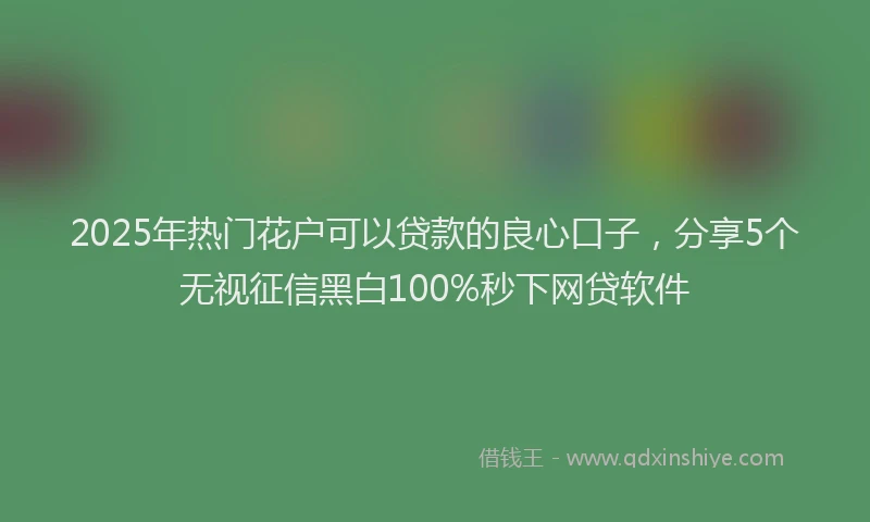 2025年热门花户可以贷款的良心口子，分享5个无视征信黑白100%秒下网贷软件