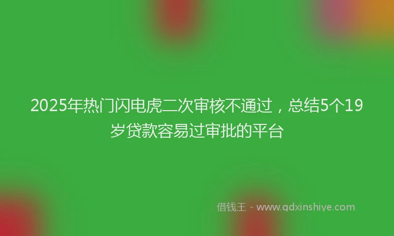 2025年热门闪电虎二次审核不通过，总结5个19岁贷款容易过审批的平台