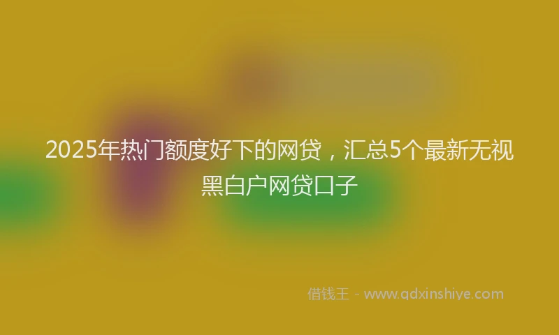 2025年热门额度好下的网贷，汇总5个最新无视黑白户网贷口子