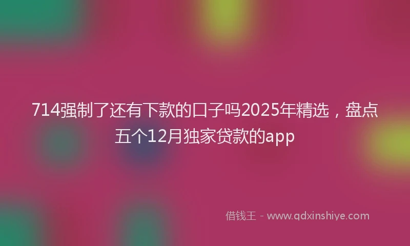 714强制了还有下款的口子吗2025年精选，盘点五个12月独家贷款的app