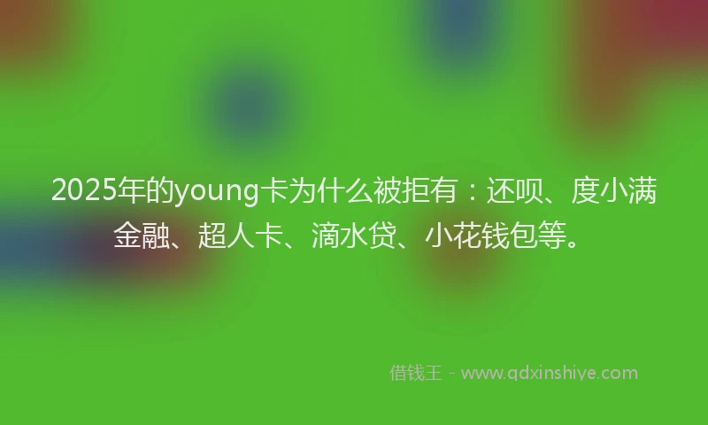 2025年的young卡为什么被拒有：还呗、度小满金融、超人卡、滴水贷、小花钱包等。