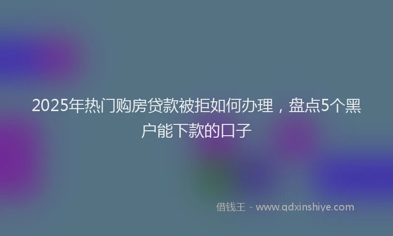 2025年热门购房贷款被拒如何办理，盘点5个黑户能下款的口子
