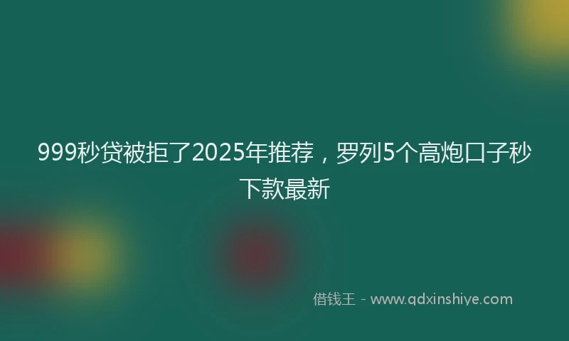 999秒贷被拒了2025年推荐，罗列5个高炮口子秒下款最新