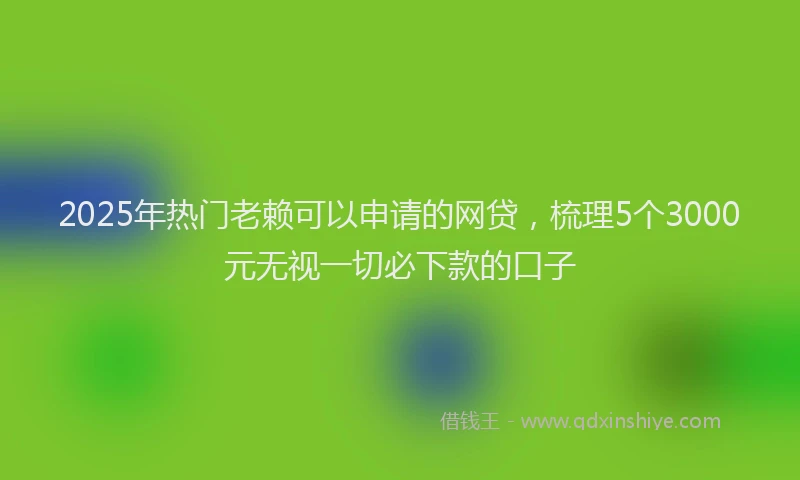 2025年热门老赖可以申请的网贷，梳理5个3000元无视一切必下款的口子