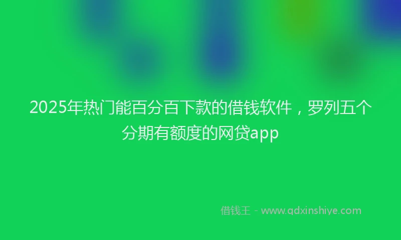 2025年热门能百分百下款的借钱软件，罗列五个分期有额度的网贷app